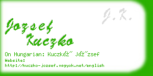 jozsef kuczko business card